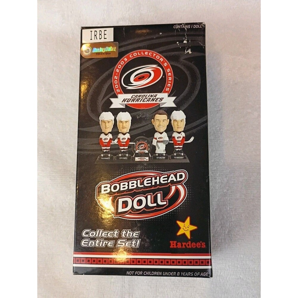 vtg Carolina Hurricanes Arturs Irbe Bobblehead Hardees  NEW OPEN BOX